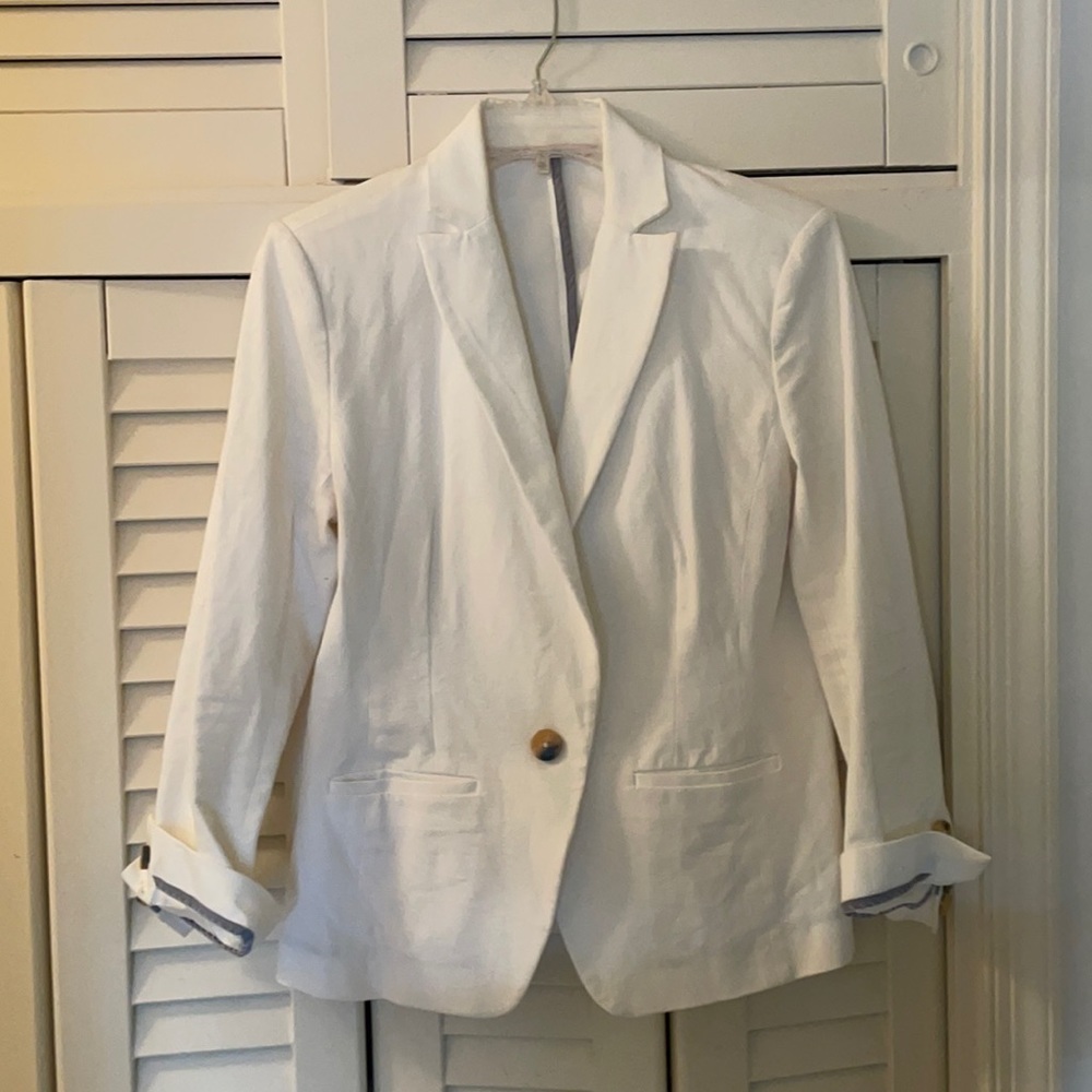 Rachel by Rachel Toy white linen blazer size 10